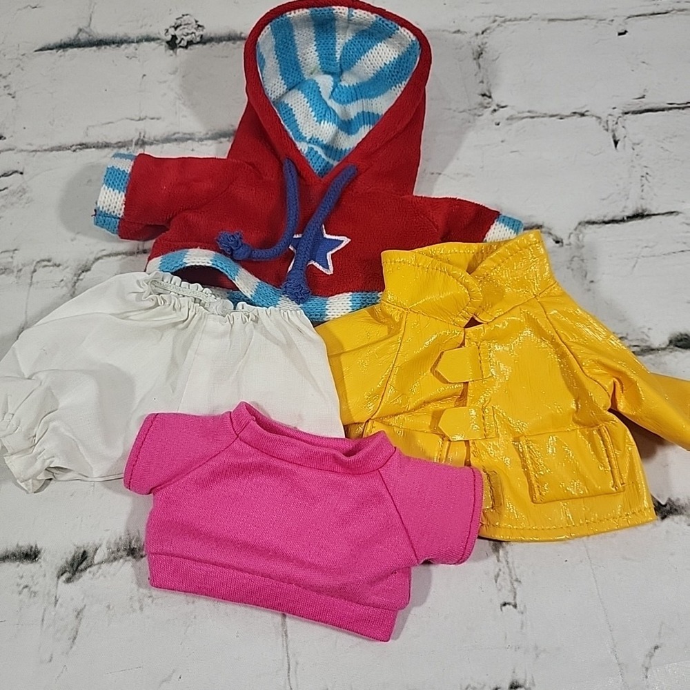 Doll Teddy Bear‎ Clothing Clothes Lot 4Pcs Raincoat Hoodie Bloomers Pink Top
